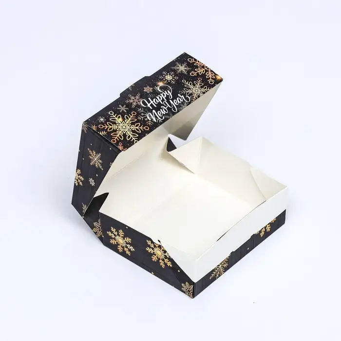 Коробка подарочная новогодняя складная &laquo;Ёлки&raquo;, 10&times;8&times;3.5 см