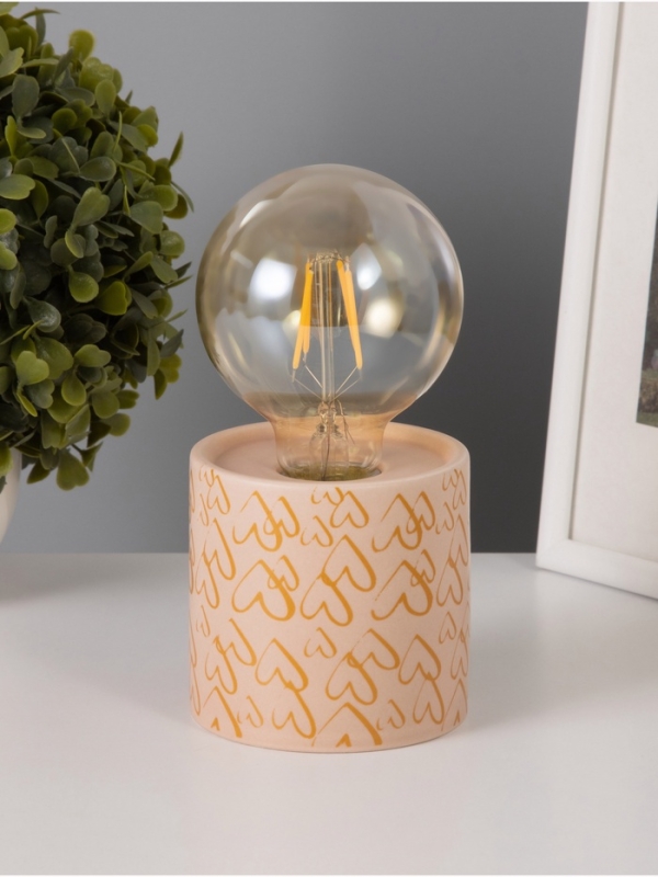 Светильник "Цилиндр" малые сердца LED 2хАА 8,5х8,5х17см