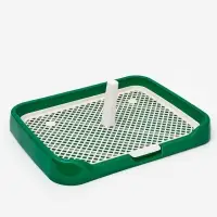 Туалет для собак 46,5 х 36 х 5,5 см, съёмной решеткой и столбиком, зелёный