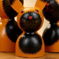 Набор сувенирный &laquo;Котики&raquo;, h=14 см, h=13 см, h=10 см, дерево, рыжий