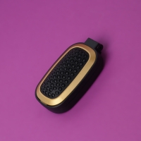 Расчёска массажная, складная, зеркалом, 9,5 &times; 5,5 см, цвет чёрный