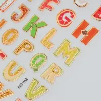 Наклейка пластик "Английский алфавит" с золотом МИКС 10,2х20,5 см