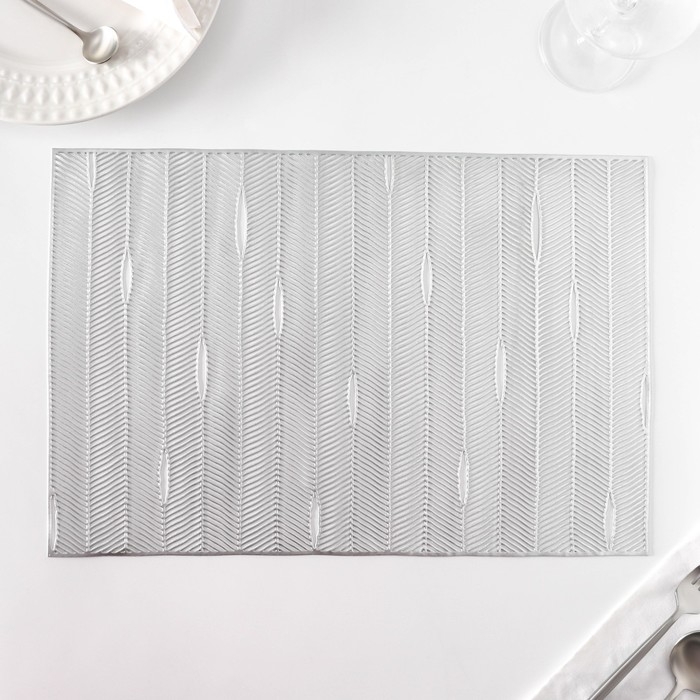 Салфетки сервировочные на стол Доляна &laquo;Триумф&raquo;, 45&times;30 см, 4 шт, цвет серебро