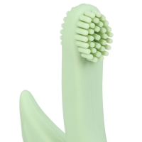 Прорезыватель - щеточка силиконовый &laquo;Лебедь&raquo;, на присоске, цвет зелёный, Крошка Я