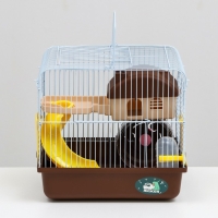 Клетка для грызунов "Пижон", укомплектованная, 27 х 21 х 26 см, коричневая