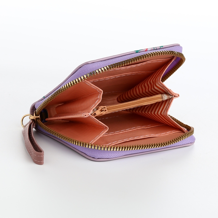 Кошелёк женский на молнии, лакированный, цвет сиреневый