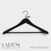 Плечики - вешалка для одежды LaDо́m Soft-touch, 45&times;23&times;4,8 см, с перекладиной, широкие плечики