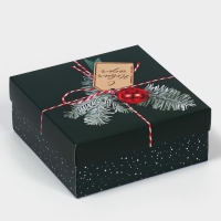 Коробка новогодняя складная &laquo;Новогодняя посылка&raquo;, 17 х 17 х 7 см, Новый год