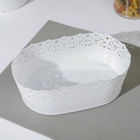 Ваза для хлеба и фруктов &laquo;Ажур&raquo;, 14&times;22&times;8 см, цвет белый