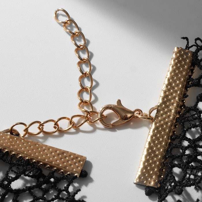 Чокер &laquo;Александрия&raquo; ажурное переплетение, цвет чёрно-белый в золоте, 30 см