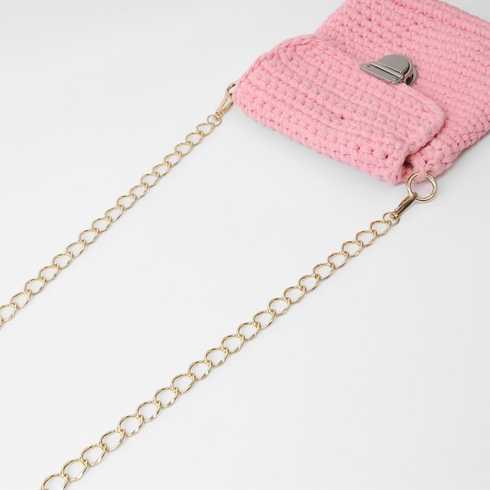 Цепочка для сумки, с карабинами, металлическая, 19 &times; 15 мм, 120 см, цвет золотой