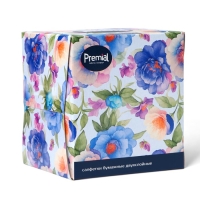 Салфетки &laquo;Premial&raquo; косметические 2-слойные в коробке Нон стоп, 70 шт МИКС