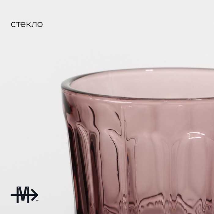 Стакан стеклянный Magistro &laquo;Ла-Манш&raquo;, 220 мл, цвет розовый