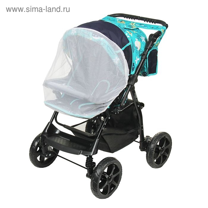 Коляска-трансформер &laquo;Гном&raquo;, пластиковые колёса, оттенки бирюзового, рисунок МИКС