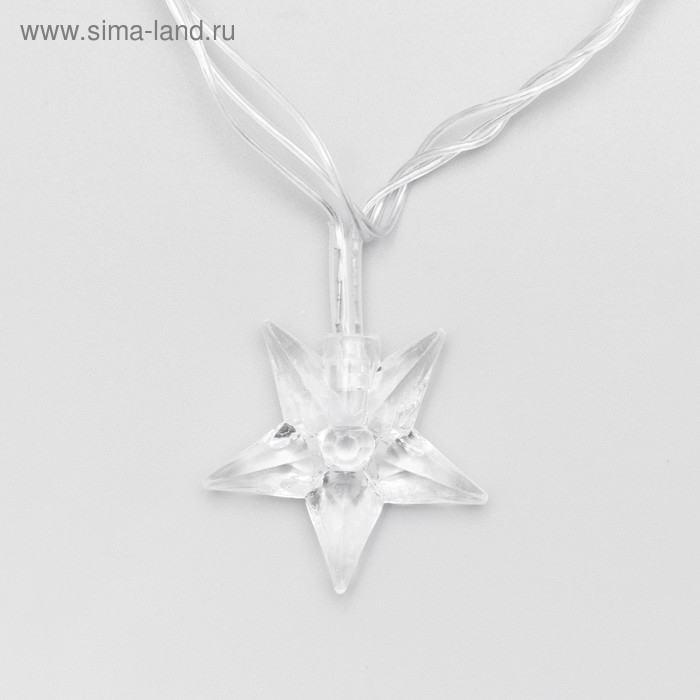 Гирлянда «Нить» 5 м с насадками «Звезда средняя», IP20, прозрачная нить, 20 LED, свечение мульти (RG/RB), мигание, 220 В Гирлянда «Нить» 5 м с насадками «Звезда средняя», IP20, прозрачная нить, 20 LED, свечение мульти (RG/RB), мигание, 220 В