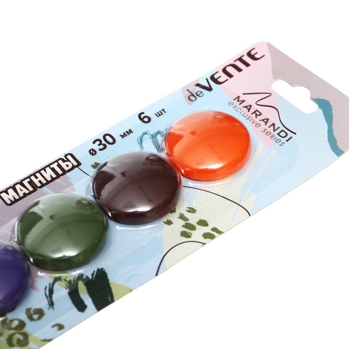 Магниты для досок 30 мм 6 штук, deVENTE. Morandi, 6 цветов, блистер