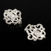 Декоративная застёжка &laquo;Узор&raquo;, 6,5 &times; 3,5 см, цвет белый