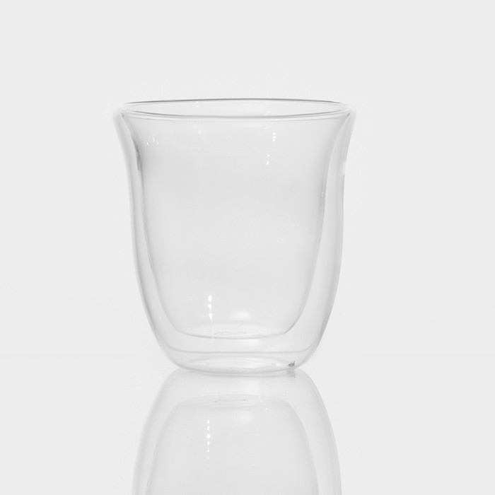 Стакан стеклянный с двойными стенками &laquo;Поль. Дуо волнистый&raquo;, 200 мл