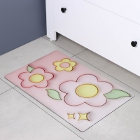 Коврик для дома Доляна Pink Flowers, влаговпитывающий, 40&times;60 см