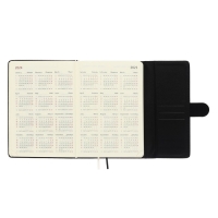 Ежедневник датированный 2024 A5 176 листов, deVENTE.Tudor, твёрдая обложка из искусственной кожи, ляссе, кремовый блок 70 г/м2, чёрный