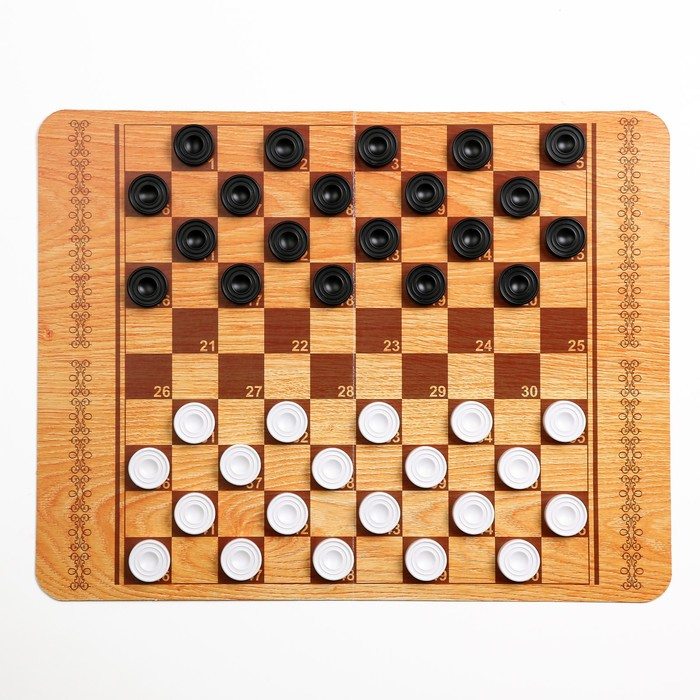 Шашки, настольная игра "Русские и международные", поле 42 х 32 см