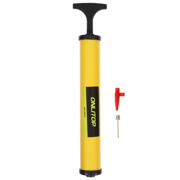 Насос для мячей ONLYTOP, 28 см, 2 насадки, цвет МИКС