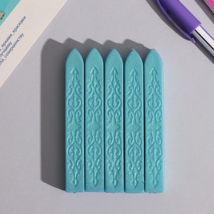 Сургуч для печати стержень "Бирюза" перламутр 1,1х1,1х9 см