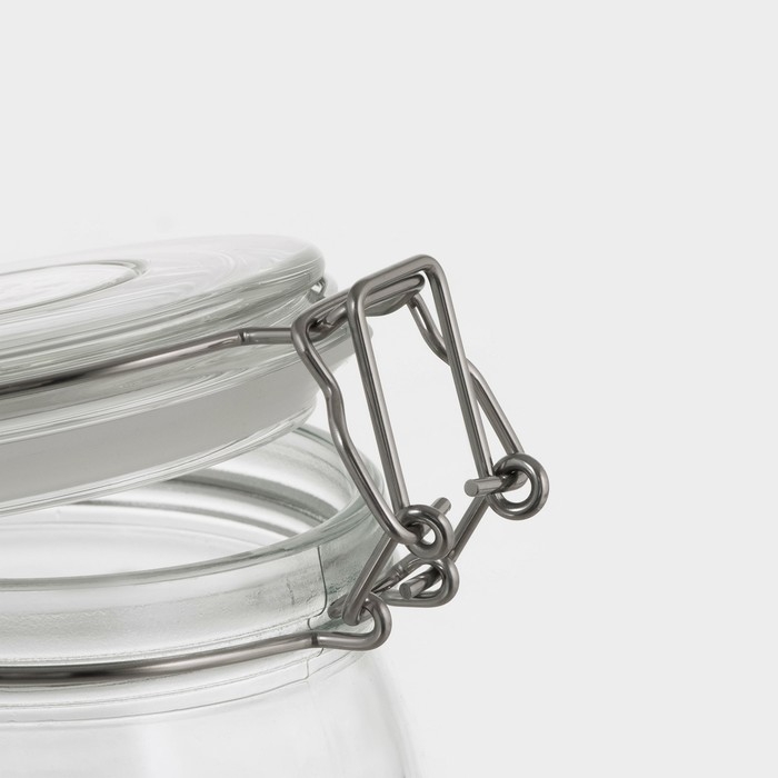 Банка стеклянная для хранения сыпучих продуктов Доляна &laquo;Сердце&raquo;, 580 мл, 10,5&times;10 см, с бугельным замком