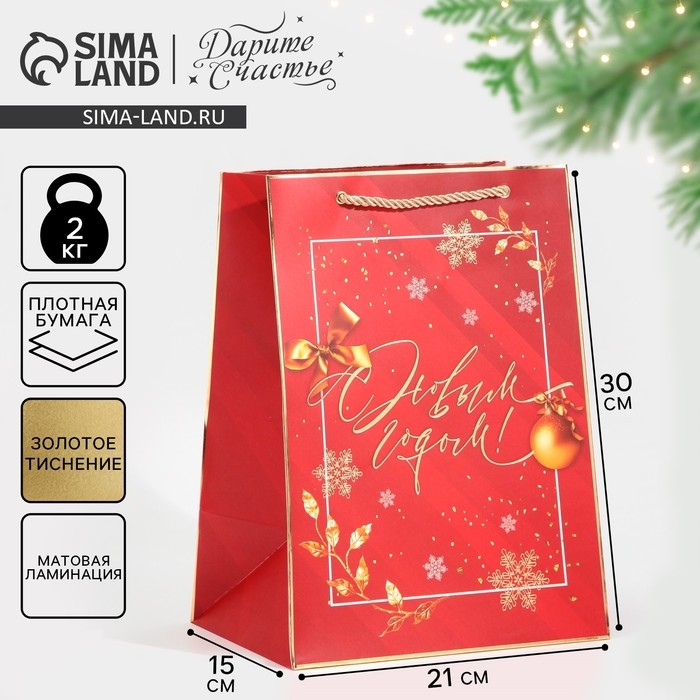 Пакет подарочный новогодний ламинированный &laquo;Вера в чудеса&raquo;, 21 х 30 х 15 см, Новый год