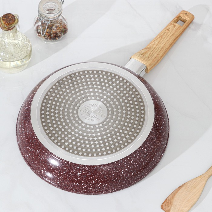 Сковорода кованая Magistro Natural. Brown, d=26 см, ручка soft-touch, антипригарное покрытие, индукция, цвет коричневый