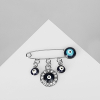 Булавка-оберег &laquo;Денежная, цвет бело-синий в серебре