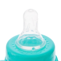 Бутылочка для кормления &laquo;Наше сокровище&raquo;, классическое горло, приталенная, с ручками, 150 мл., от 0 мес., цвет бирюзовый