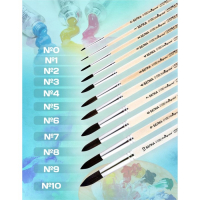 Кисть для рисования, Белка круглая №10 (диаметр обоймы 10 мм; длина волоса 30 мм), деревянная ручка, Calligrata