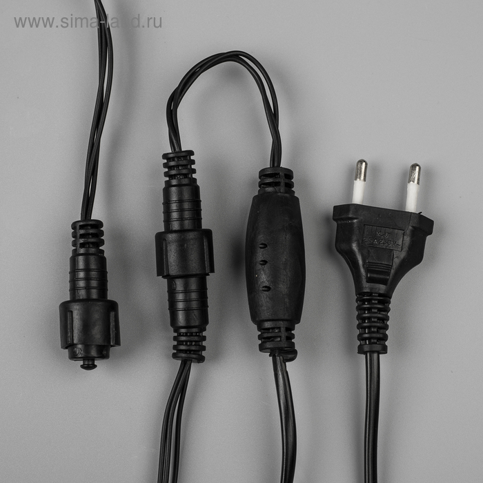 Гирлянда &laquo;Бахрома&raquo; 3 &times; 0.6 м, IP44, УМС, тёмная нить, 160 SMD-LED, свечение мульти, 220 В