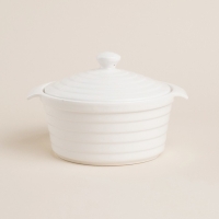 Кастрюля из жаропрочной керамики SL Home &laquo;Санторини&raquo;, 750 мл, 19&times;16&times;7,5 см, цвет белый