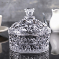 Сахарница стеклянная &laquo;Круги&raquo;, 250 мл, 10,5&times;10,5 см, с крышкой