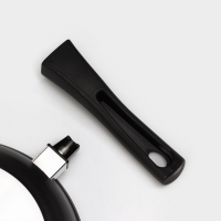 Сковорода &laquo;Традиция&raquo;, d=24 см, стеклянная крышка, съёмная ручка, антипригарное покрытие, цвет чёрный