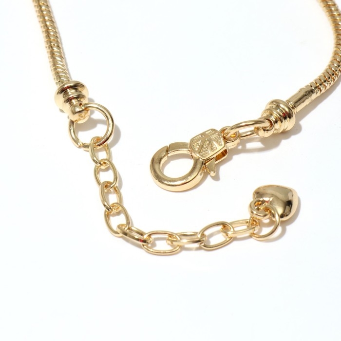 Основа для браслета &laquo;Карабин&raquo;, цвет жёлтое золото, 17 см + 5 см удлинитель