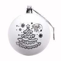 Ёлочное украшение под раскраску на новый год &laquo;Ёлочка&raquo;, d=7 см, новогодний набор для творчества