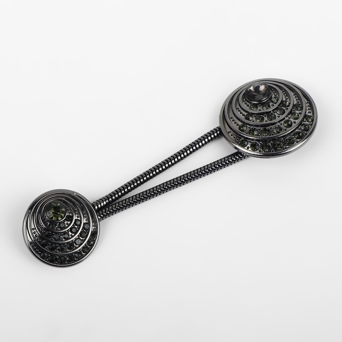 Декоративная застёжка, d = 2,5/3 см, цвет чёрный