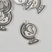 Металлический элемент, декоративная подвеска &laquo;Арт Узор. Глобус&raquo;, 2.5&times;1.8 см