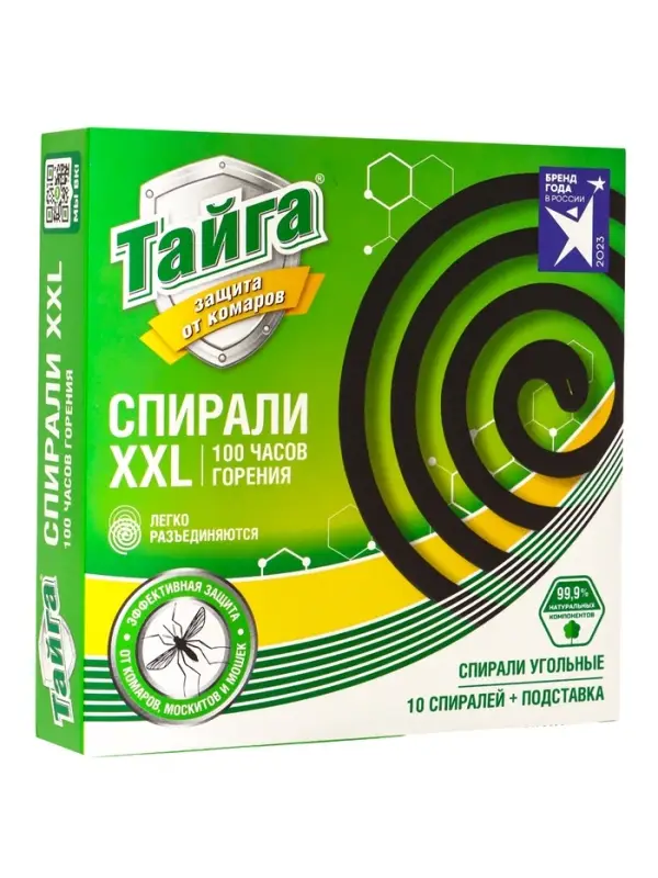 Тайга спирали от комаров угольные ХХL 10 шт. в упаковке