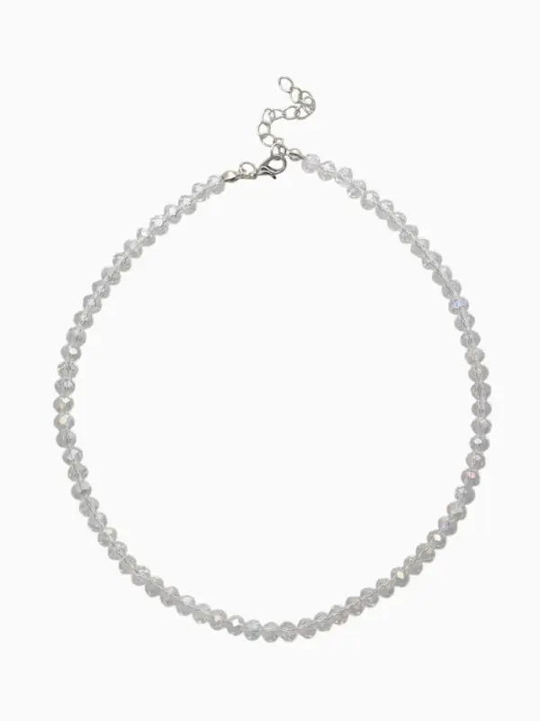 Чокер из бисера &laquo;Хрусталь&raquo;, разноцветный в серебре, 37 см + 5 см доп, цепочка