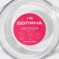 Кастрюля из жаропрочного стекла для запекания Доляна &laquo;Фуэго&raquo;, 3 л, 30,8&times;26,7&times;12 см, с крышкой