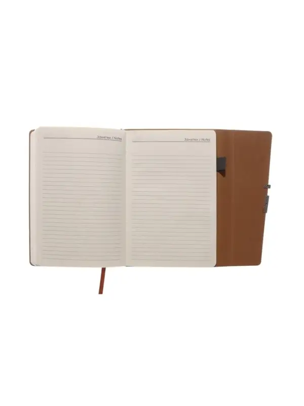 Ежедневник недатированный формат А5, с клапаном, 96л, линия, пвх, Серый