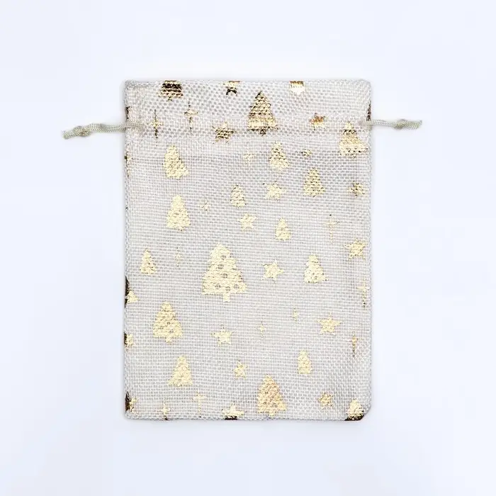 Мешочек подарочный новогодний из холщи &laquo;Елочки&raquo;, 13&times;18 см