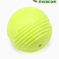 Мяч рифленый "Суперпес", TPR, 6,5 см, жёлтый