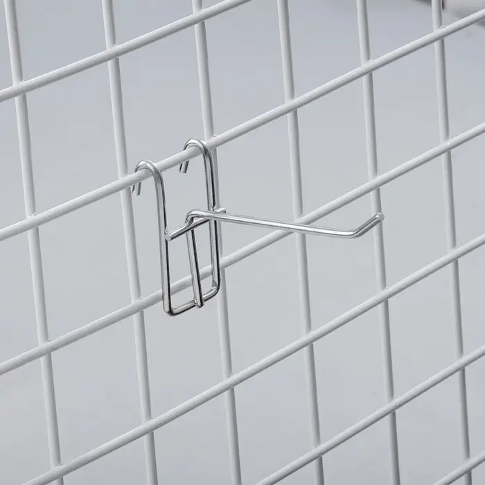 Крючок на сетку одинарный, d=3 мм, L=4,5 см, цвет хром