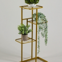 Подставка для цветов Greengo, 4 полки, 43 &times; 22 &times; 82 см, напольная, металл, цвет золотой