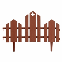 Ограждение декоративное, 25 &times; 170 см, 5 секций, пластик, терракотовое, &laquo;Чудный сад&raquo;